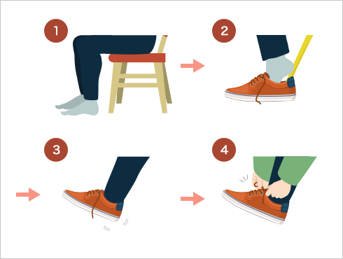 図：正しい靴の履き方