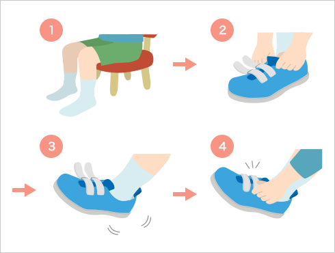 図：靴の正しい履き方